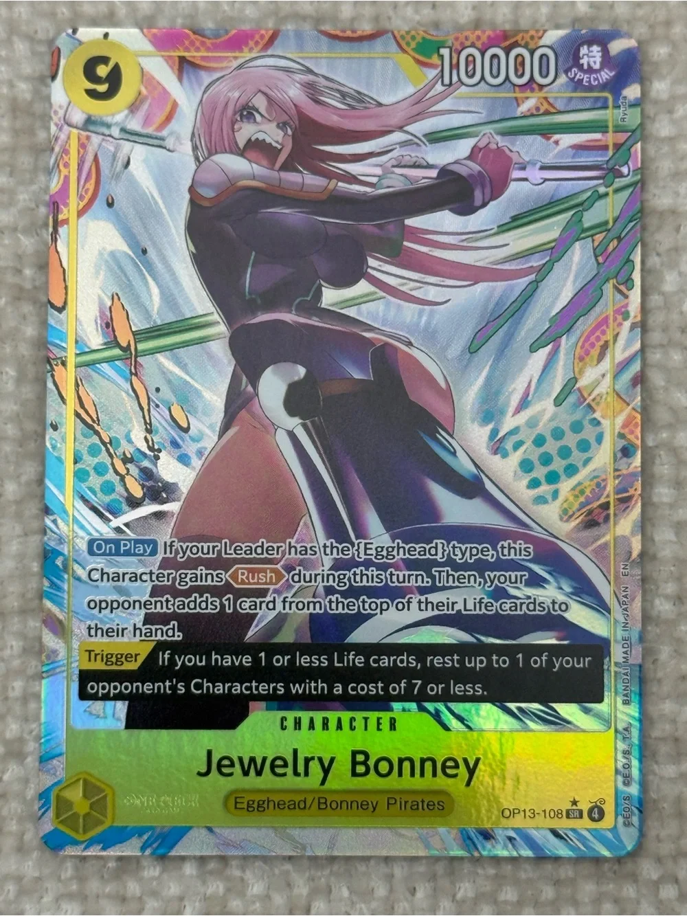 Onepiece Jewelry Bonney Trading Card - Pink, Purple, Black